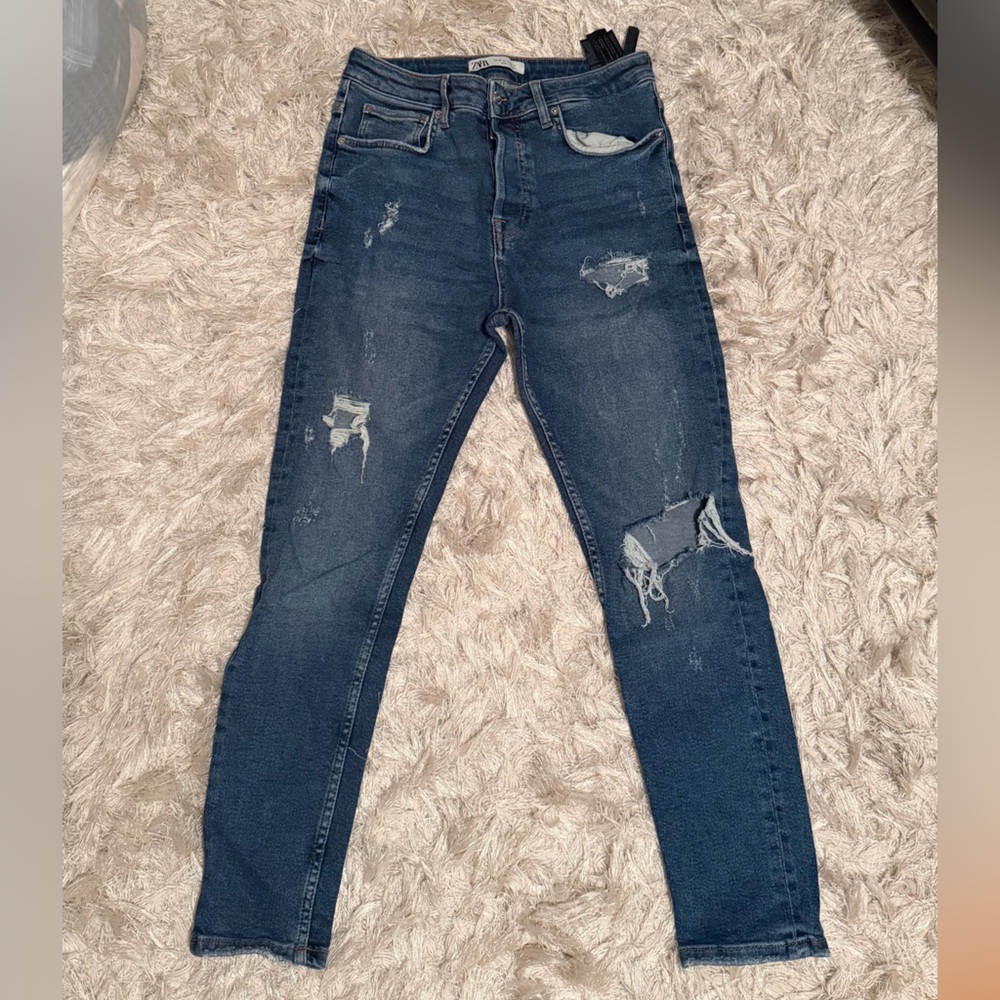 BOGO 🛍️ Zara Blue Distressed Skinny Jeans